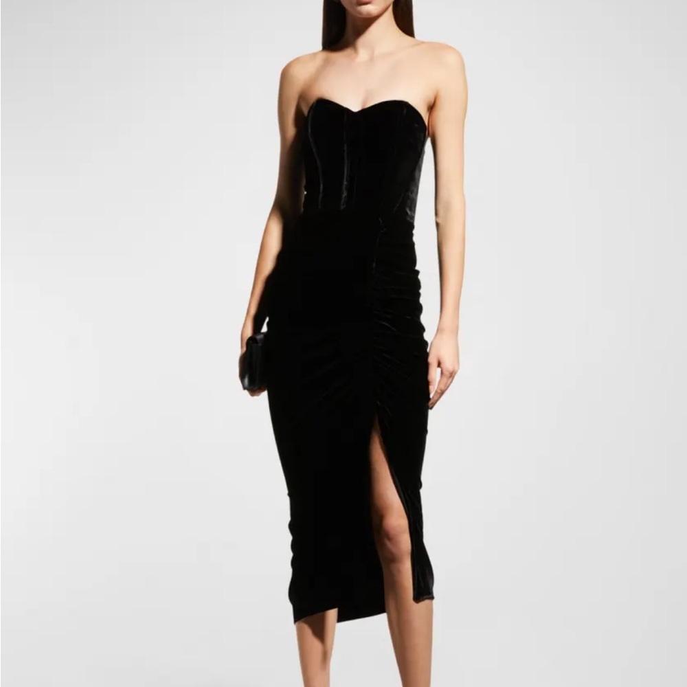 Veronica beard strapless velvet black dress size 4 perfect condition
